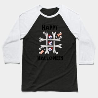 Happy Halloween Tic Tac Toe Baseball T-Shirt